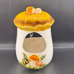 Vintage 1970s Sears Roebuck Co Merry Mushroom Hanging Planter Bird Feeder
