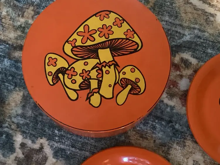 Orange Mushroom Coaster Set