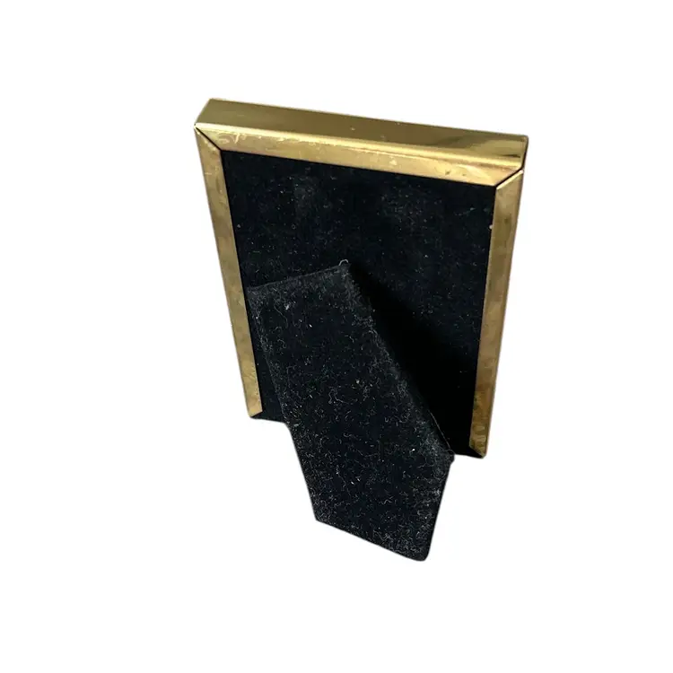 2 Vintage 80's Solid Brass Small Photo Frame with Easel Back