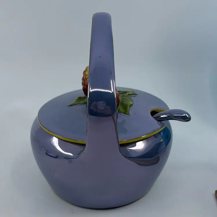 Rare Noritake Blue Lustre Raspberry On Top Jam Jar With Spoon 5.5H 5W