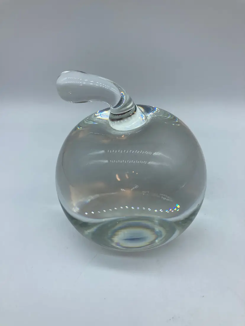 Tiffany Clear Glass Apple, Stamped