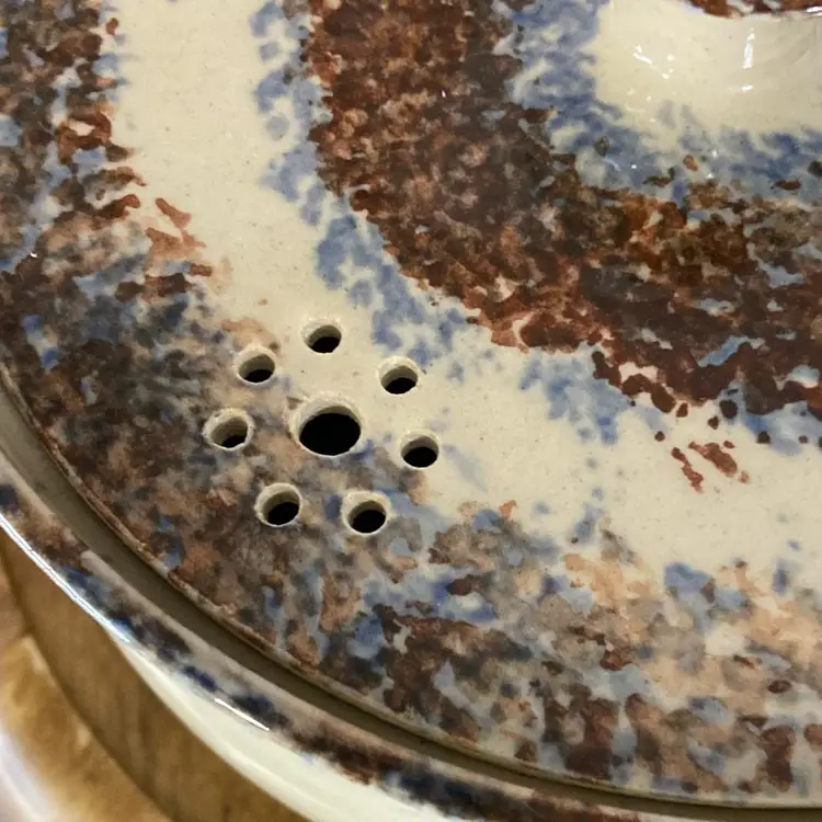 Signed, Large Morgan Pottery Steamer With Lid, 9x6