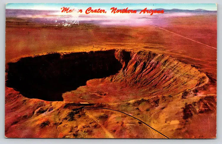 Postcard Meteor Crater National Landmark Northern Arizona Barringer Crater - 8762