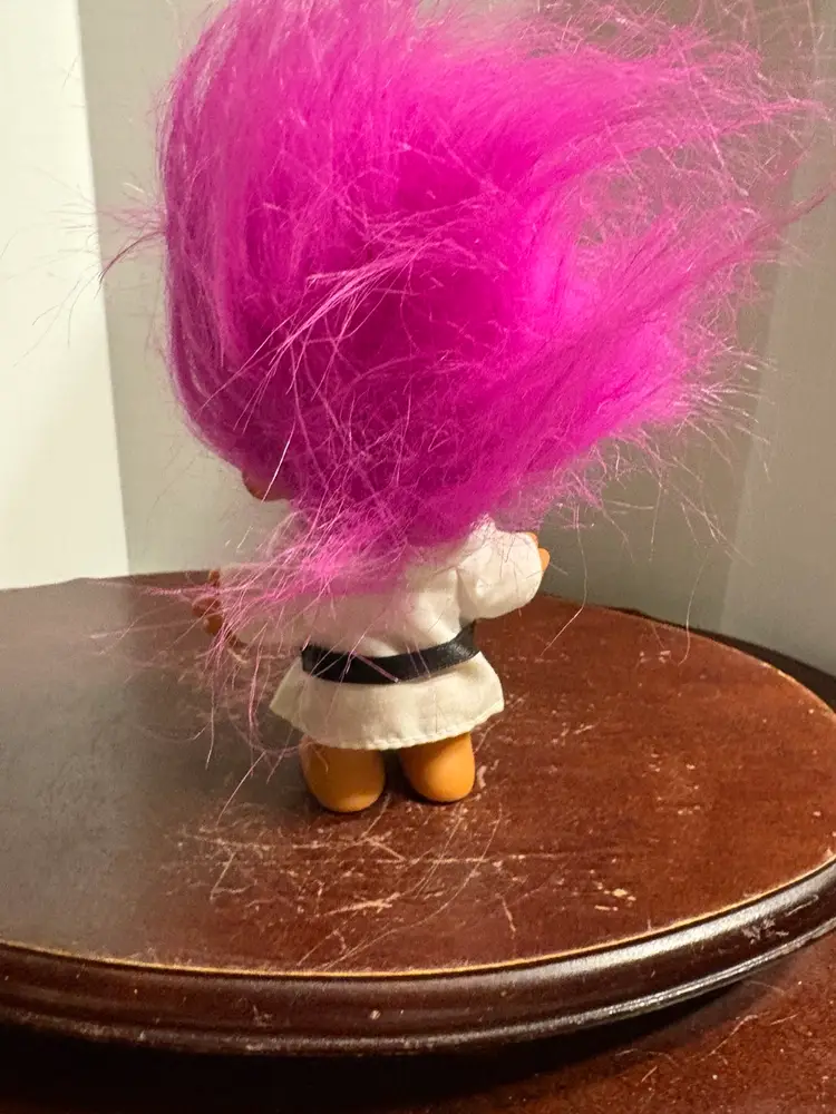 Russ Karate Troll Doll Black Belt Pink Hair