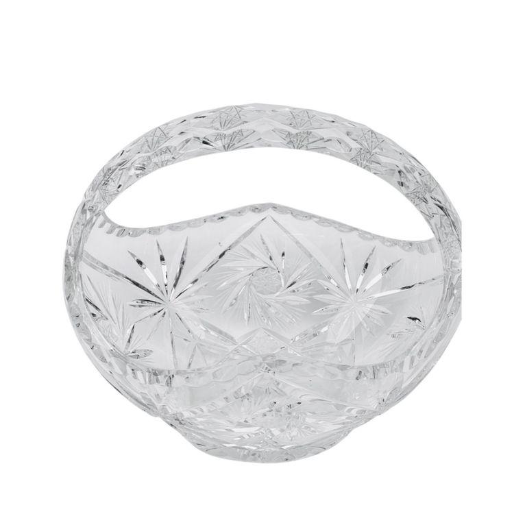 VINTAGE CUT CRYSTAL BASKET VASE
