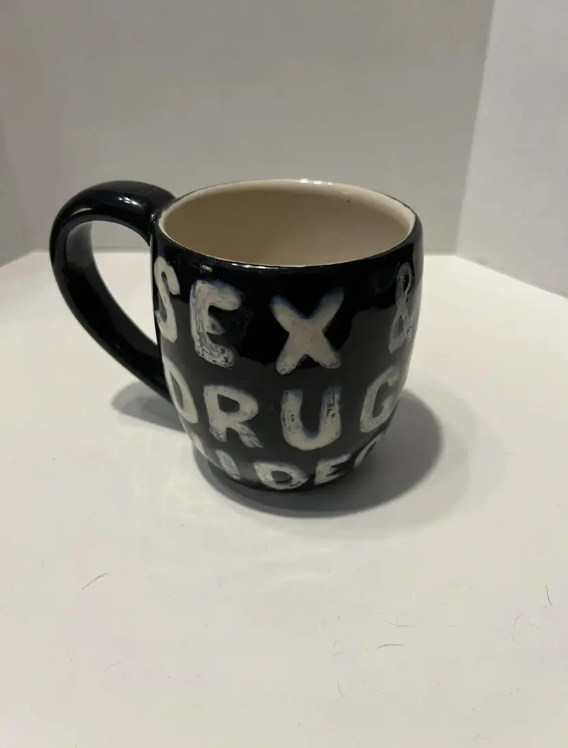 Michelle Ettrick Studio Art Pottery Coffee Cup Mug Sex, Drugs, & Video Games