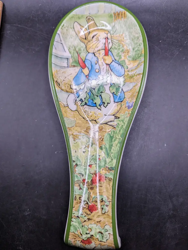 Williams Sonoma Beatrix Potter Peter Rabbit Spoon Rest Green Multi Spring Easter