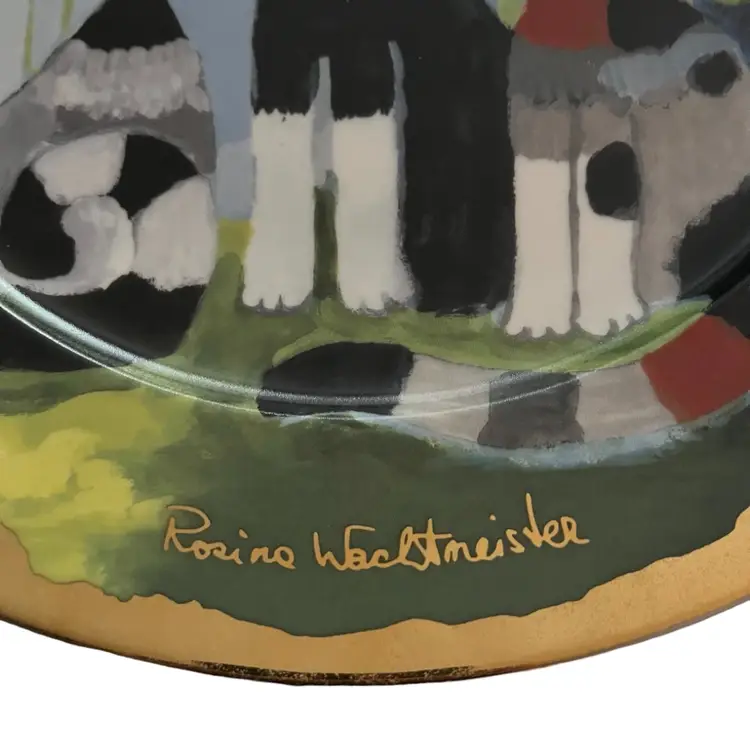 Goebel Rosina Wachtmeister Plate  “Tre Gatti E Girasole” (3 Cats) Plate 12.5”