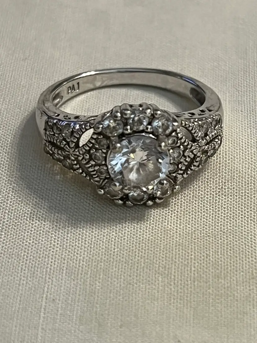 Size 7 CZ .925 Sterling Silver PAJ Ring