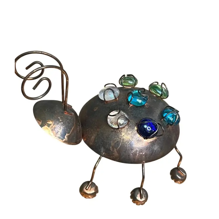 Copper Lady Bug Sculpture Figurine