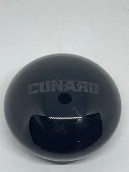 CUNARD Cruise line Art Glass Paperweight Dated And Signed Deep Dark Cobalt