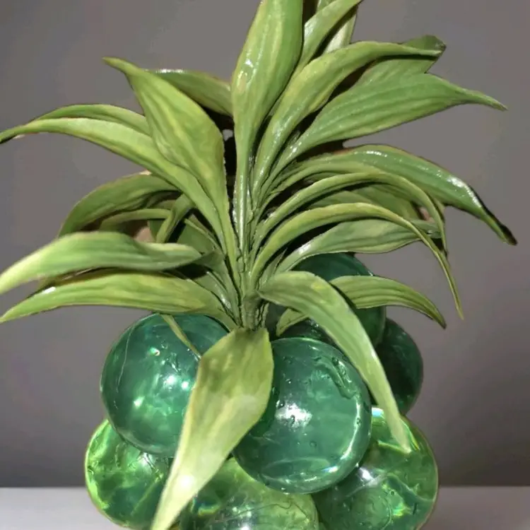 Vintage MCM Lucite Acrylic Resin Grape Cluster Pineapple Teal Green