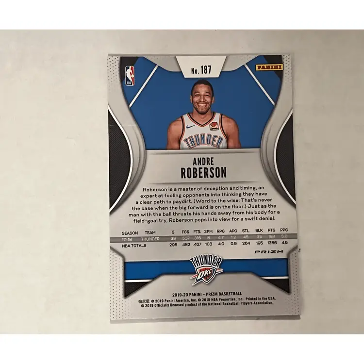 2019-20 PANINI PRIZM ANDRE ROBERSON #187 RUBY WAVE
