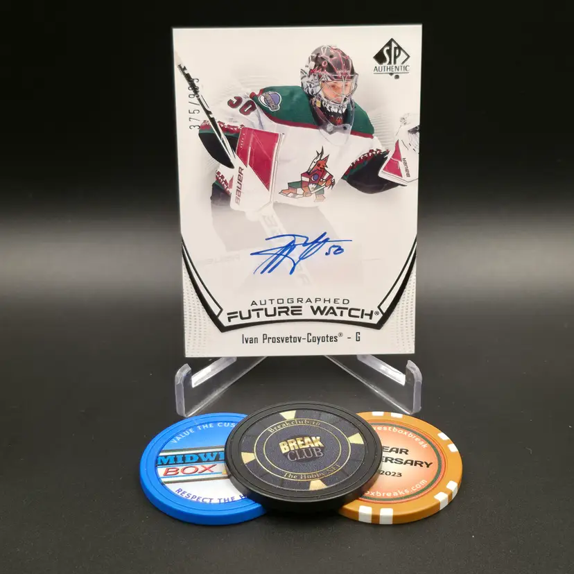 Ivan Prosvetov FWA 2021-22 Upper Deck SP Authentic Hockey Future Watch Autograph Insert Numbered 375/999 Card #131 - Arizona Coyotes