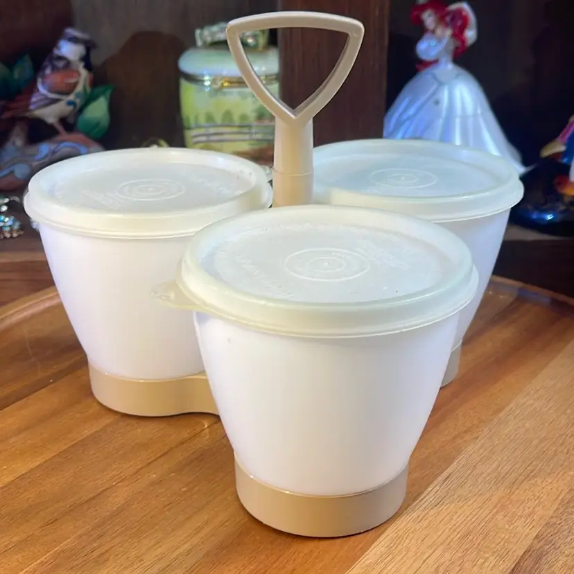 Tupperware Condiment Holder Beige