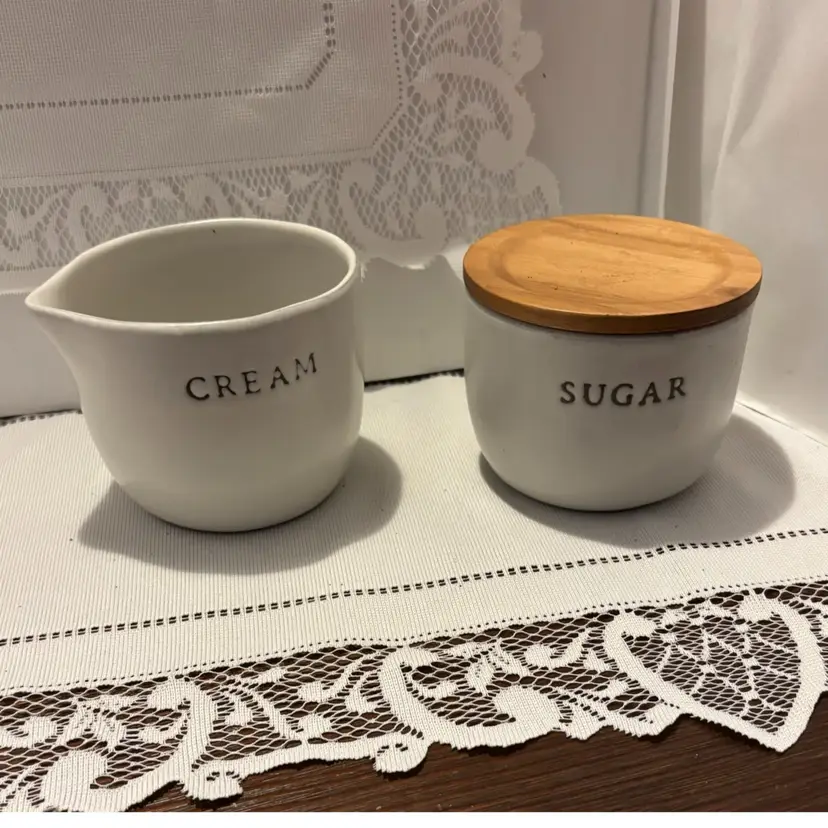 Hearth & Hand Magnolia Farmhouse Stoneware Cream & Sugar Set