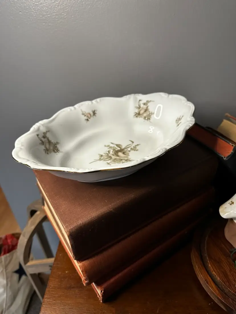 1946 Johann Haviland "Sepia Rose" Bavaria Serving Dish