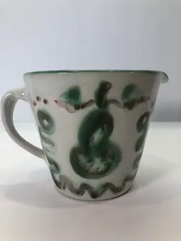 M A Hadley Pottery Green Pear And Grapes Pitcher