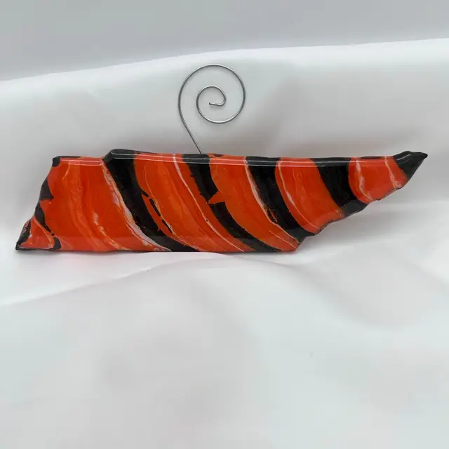 Original Artwork. Acrylic Pour Painted Tennessee Shaped Ornament Sealed With Resin.