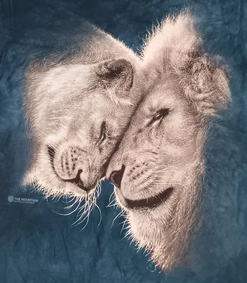 Lion Love tie dye t-shirt God Jesus Christ peace the Mountain animal print