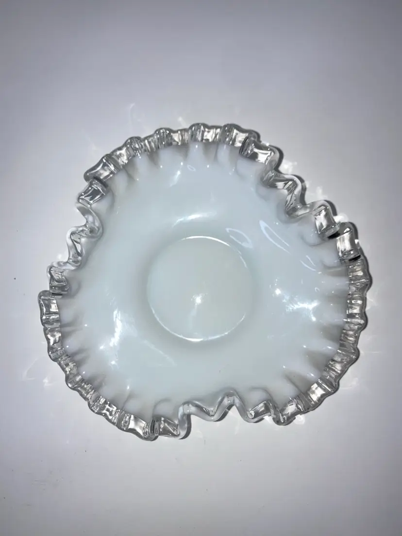 Fenton Silver Crest Milk Glass Dish! 6” Wide x 2” Tall!