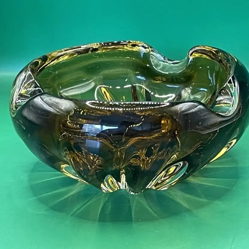 Vintage Murano Sommerso Serguso Like Art Glass Ashtray / Bowl 1960 s Italy
