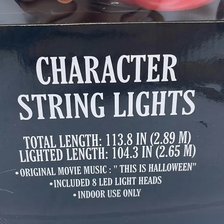 Tim Burton’s the nightmare before Christmas character string light 113.8 inches in length LED lights plays. This is Halloween.