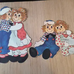 Vintage Bobbs Merrill Raggedy Ann & Andy Cut Out Set of 2
