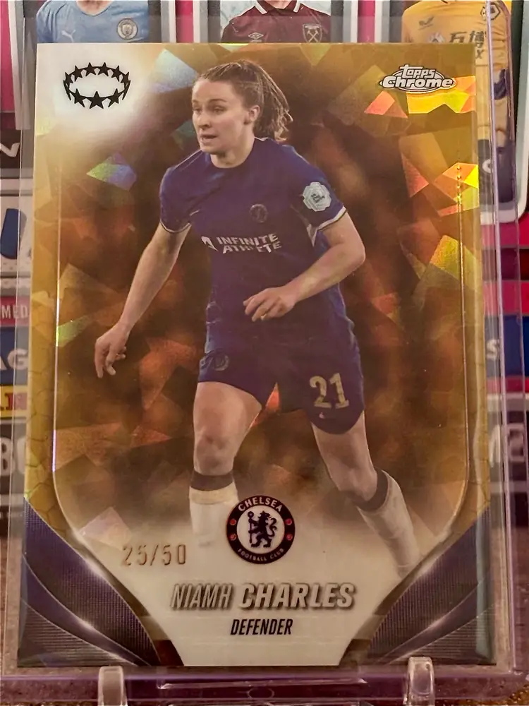 Niamh Charles 2023-24 Topps Chrome Sapphire Gold /50 #17 Chelsea England