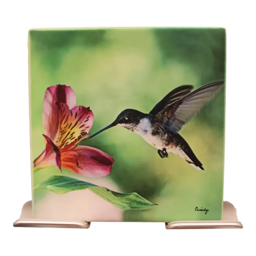 4”x4” Hummingbird Ceramic Tile/Coaster