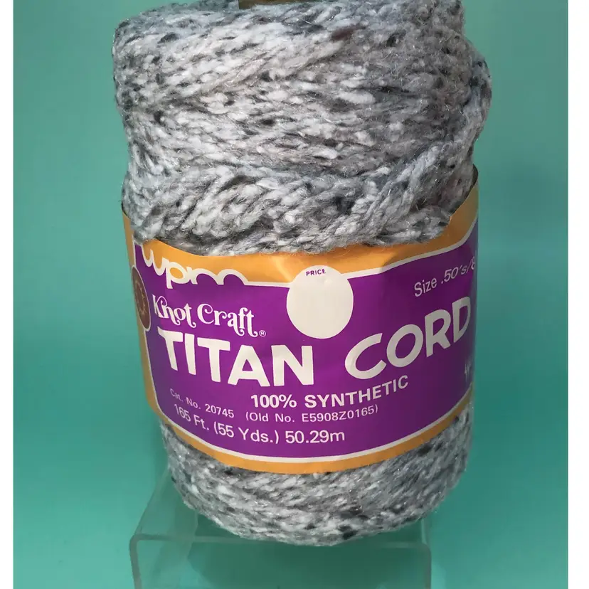 Vintage Knot Craft Titan Cord 100% Synthetic 55 Yards Gray Supplies