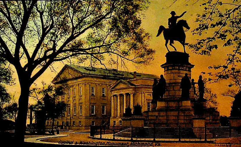 Capitol and Washington Monument Richmond Virginia Postcard