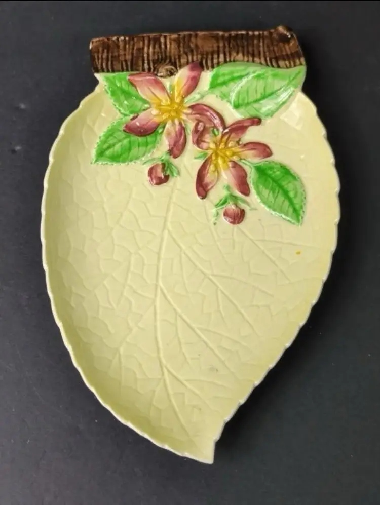 Vintage 1960s Carlton Ware Yellow Apple Blossom Leaf Dish