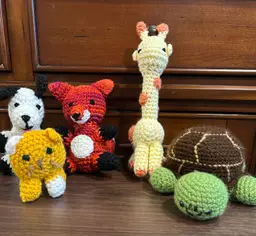 Handmade Crocheted Animals Toys set of 5
