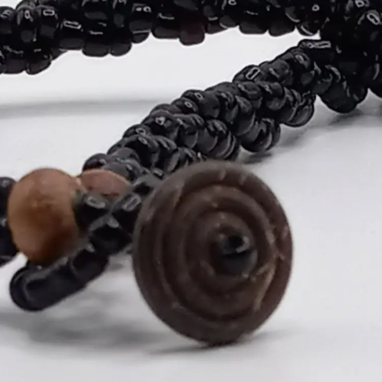 Beach Vibe Starfish Shells 3D Medallion Black Seed Bead Twisted Strand Necklace