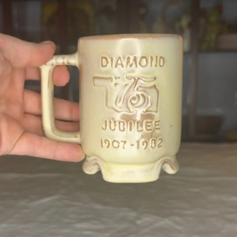 Frankoma Coffee Mug Tea Cup 75th Diamond Jubilee You're Doing Fine Oklahoma