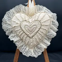 Made By Me Embroidered And Hand Sewn Heart Sachet Organic Lavender 4.5x5”