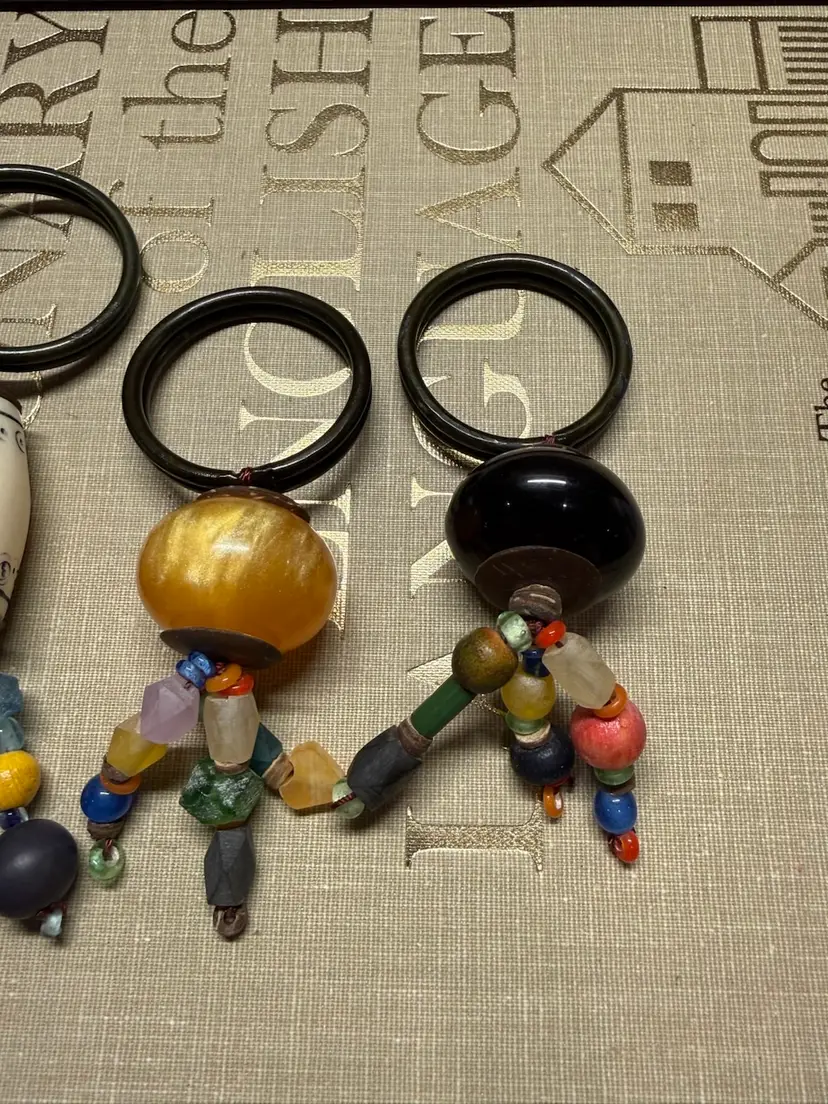 Boho African Style Beaded Napkin Rings with  Accents