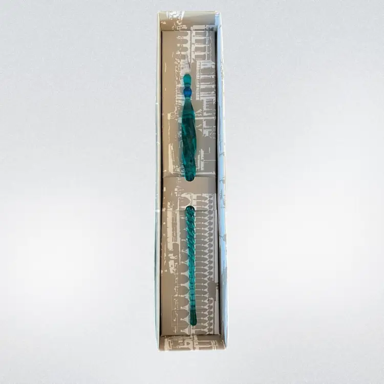 VTG Murano Calligraphy Glass Dip Pen & Unopened Sepia Ink