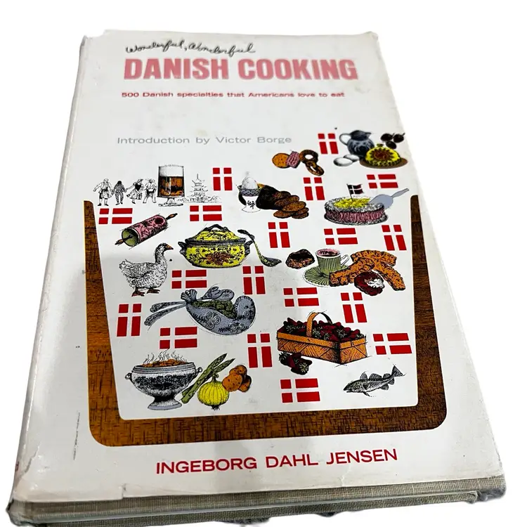 Vintage 1965 Danish cooking cookbook, MCM mid-century, modern kitchen dining recipes