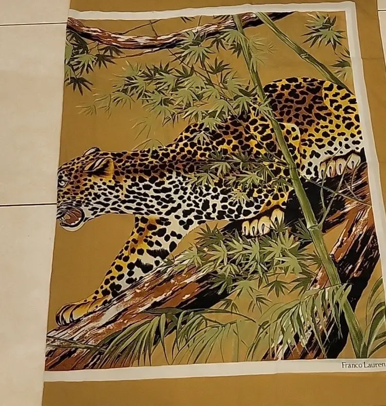 Vintage Leopard Print Scaft Franco Laurenti 64" x 44"
