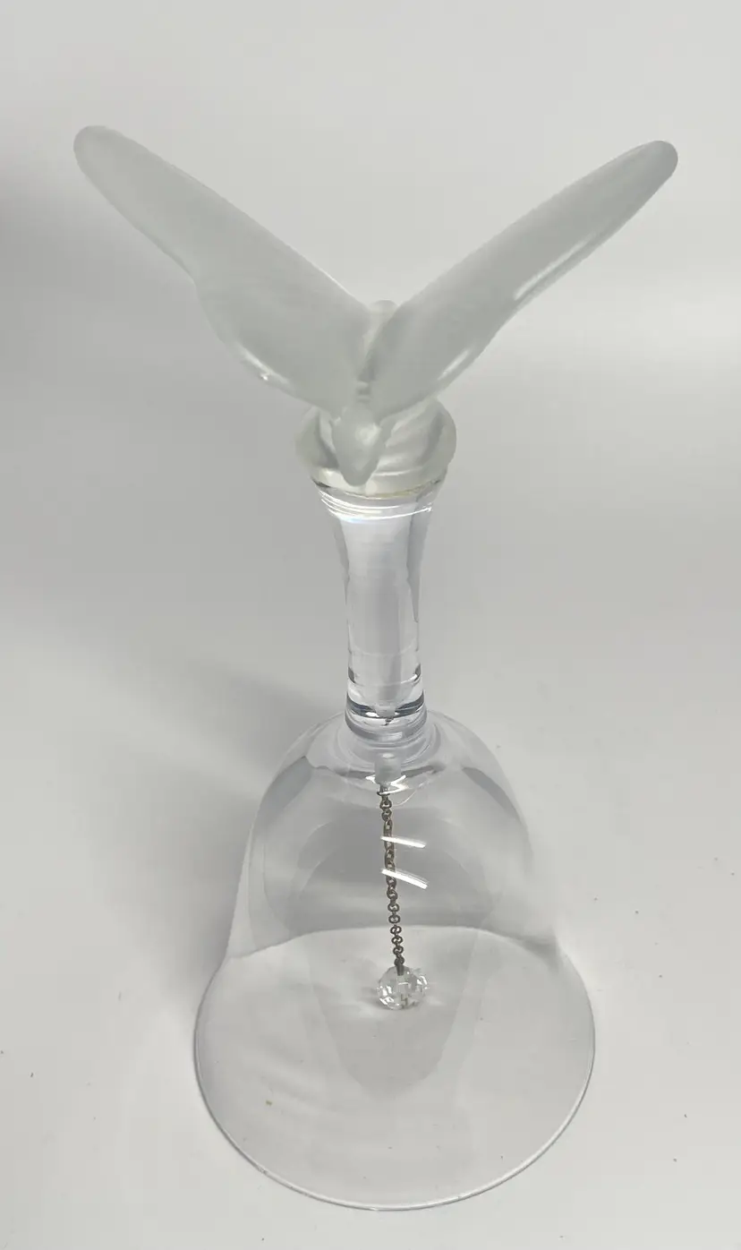 Crystal Bell with Frosted Butterfly Handle, 7.75" Tall