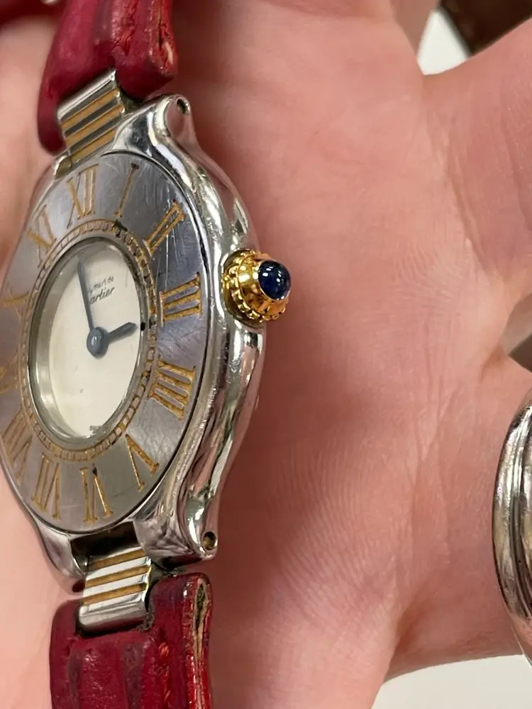 Cartier Must de Cartier 21 Watch Quartz Movement Stainless Steel w/ Red Leather