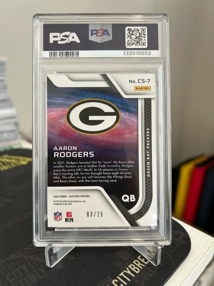 2022 Certified Aaron Rodgers Certified Stars Gold /25 PSA 10 No. CS-7 POP 2