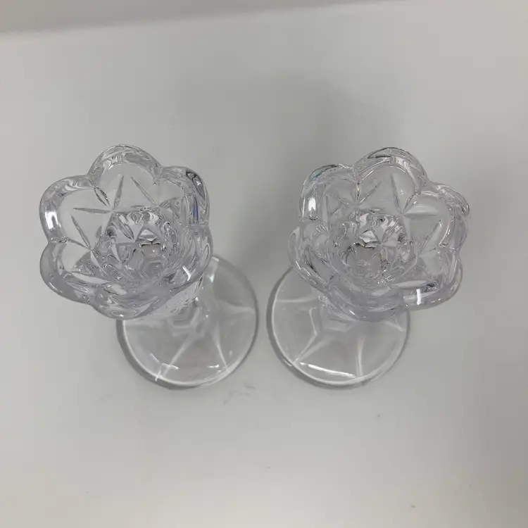 Marquis by Waterford Crystal Amway Diamond Collection Candlestick Holders! 6” Tall!