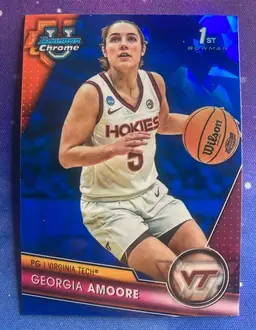2023-24 Georgia Amoore Bowman Chrome U Sapphire #2 Virginia Tech 1st Bowman