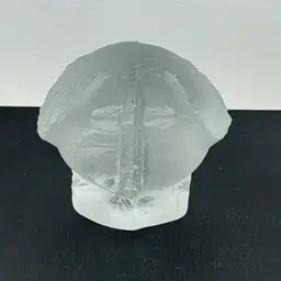 Vintage Pukeberg Sweden Clear Art Glass Elephant Paperweight Sculpture 3", Great Glower