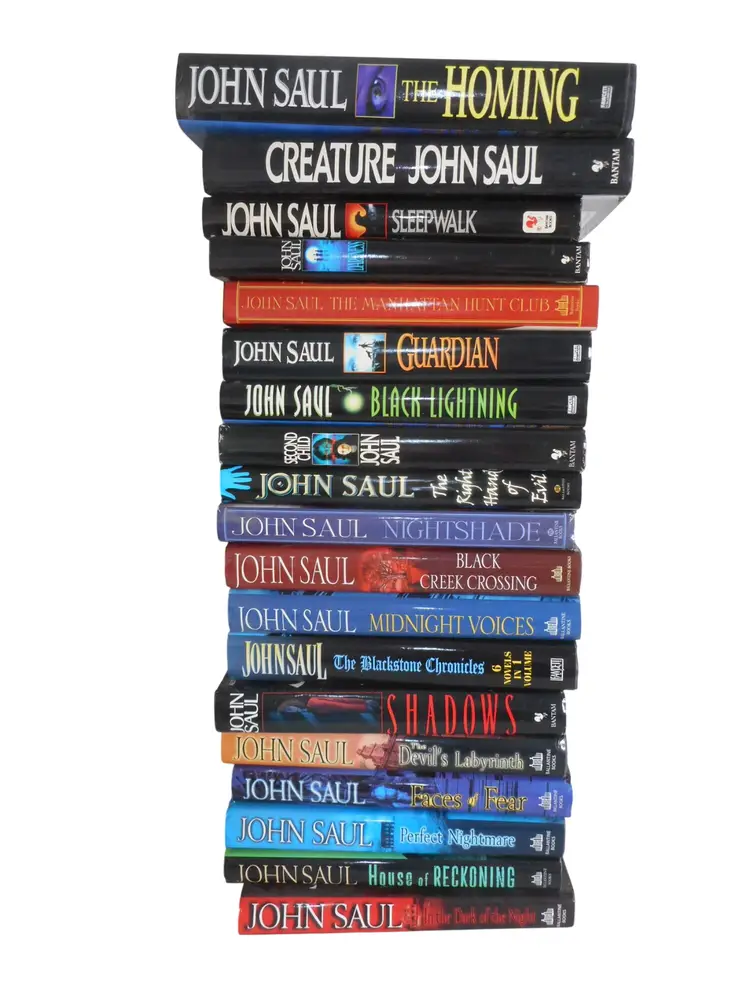 Lot of 19 Hardcover John Saul Horror Fiction Books 2000s no dups 20lbs!