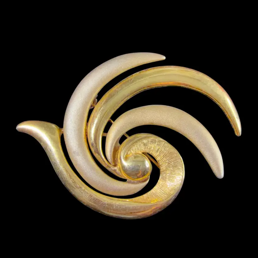 Two Tone Gold TONA Brooch 2”