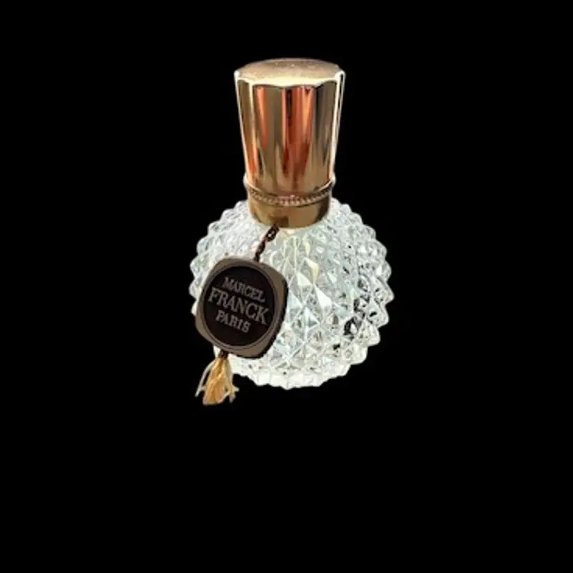 Vintage Cut Glass Mercel Franck Perfume Bottle Made In Paris 4" Tall x 2.5" Wide